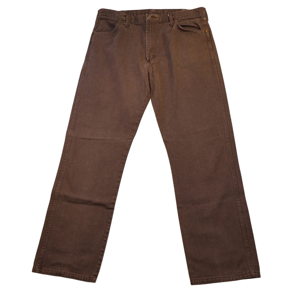 Wrangler Mens 38x34 Jeans Brown 13MWZCT Cowboy Cut Straight Leg Made in USA